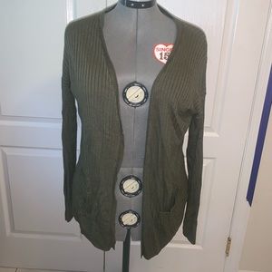 Women’s Large Olive Cardigan.